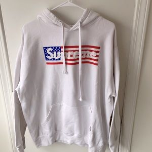 Men’s White Supreme Hoodie